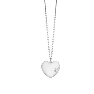 Rhodium plated necklace with a heart shaped charm ubn61050